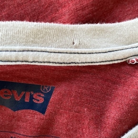 Levi's Long Sleeve Crew Neck Henley Tee Cotton Blend Color Block Lightweight - Picture 8 of 10